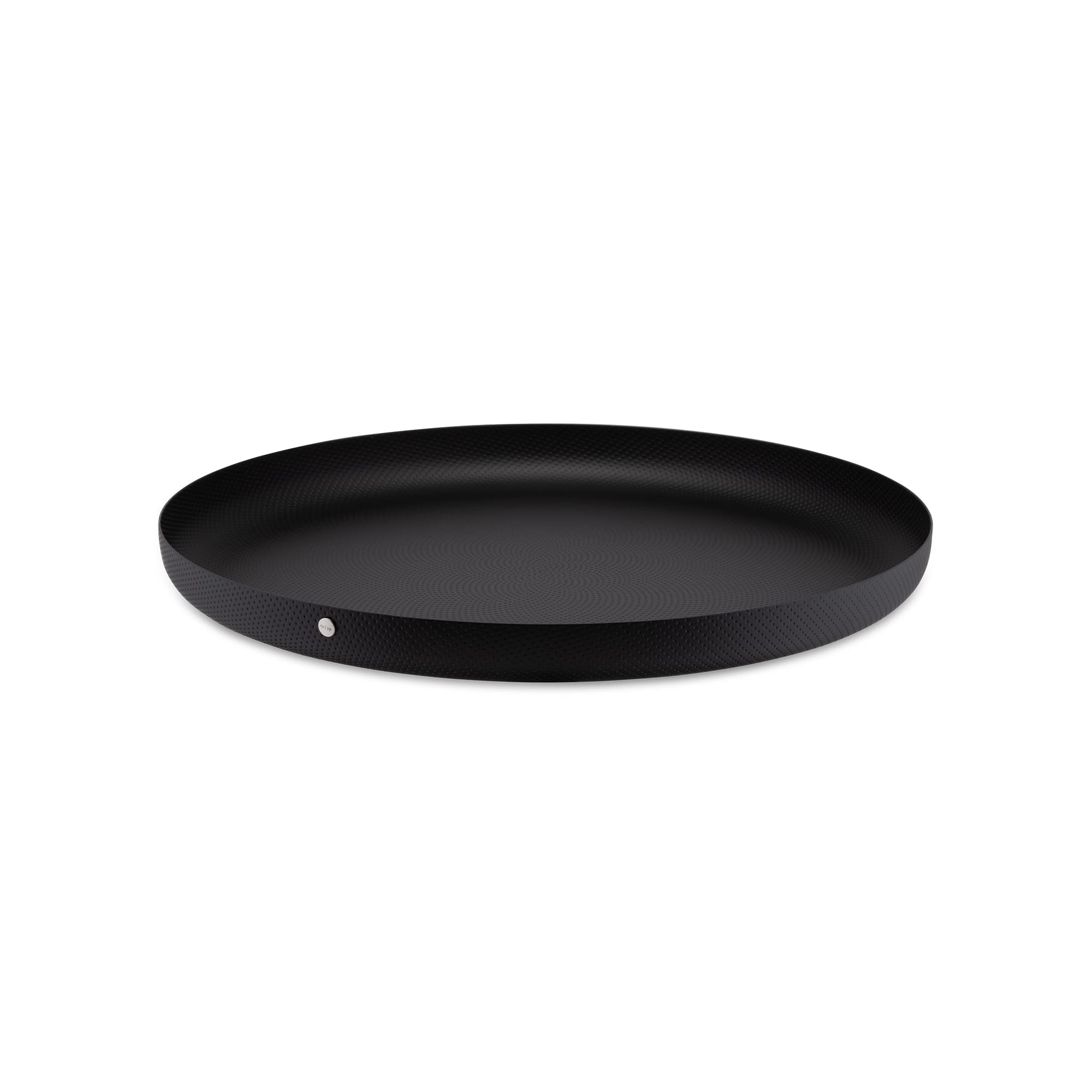Alessi Textures & Colours Rimmed Round Tray, Ø 35, black