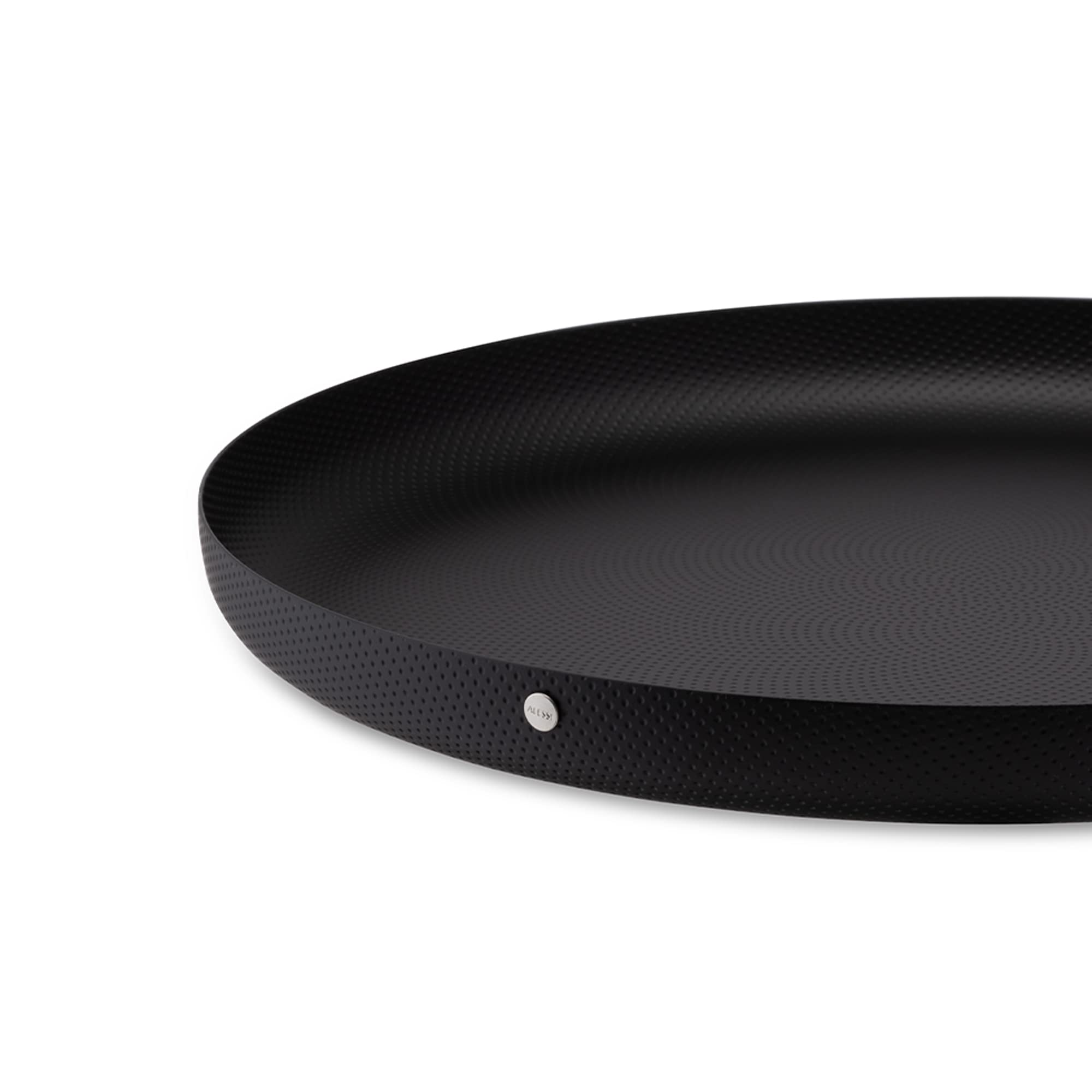 Alessi Textures & Colours Rimmed Round Tray, Ø 35, black