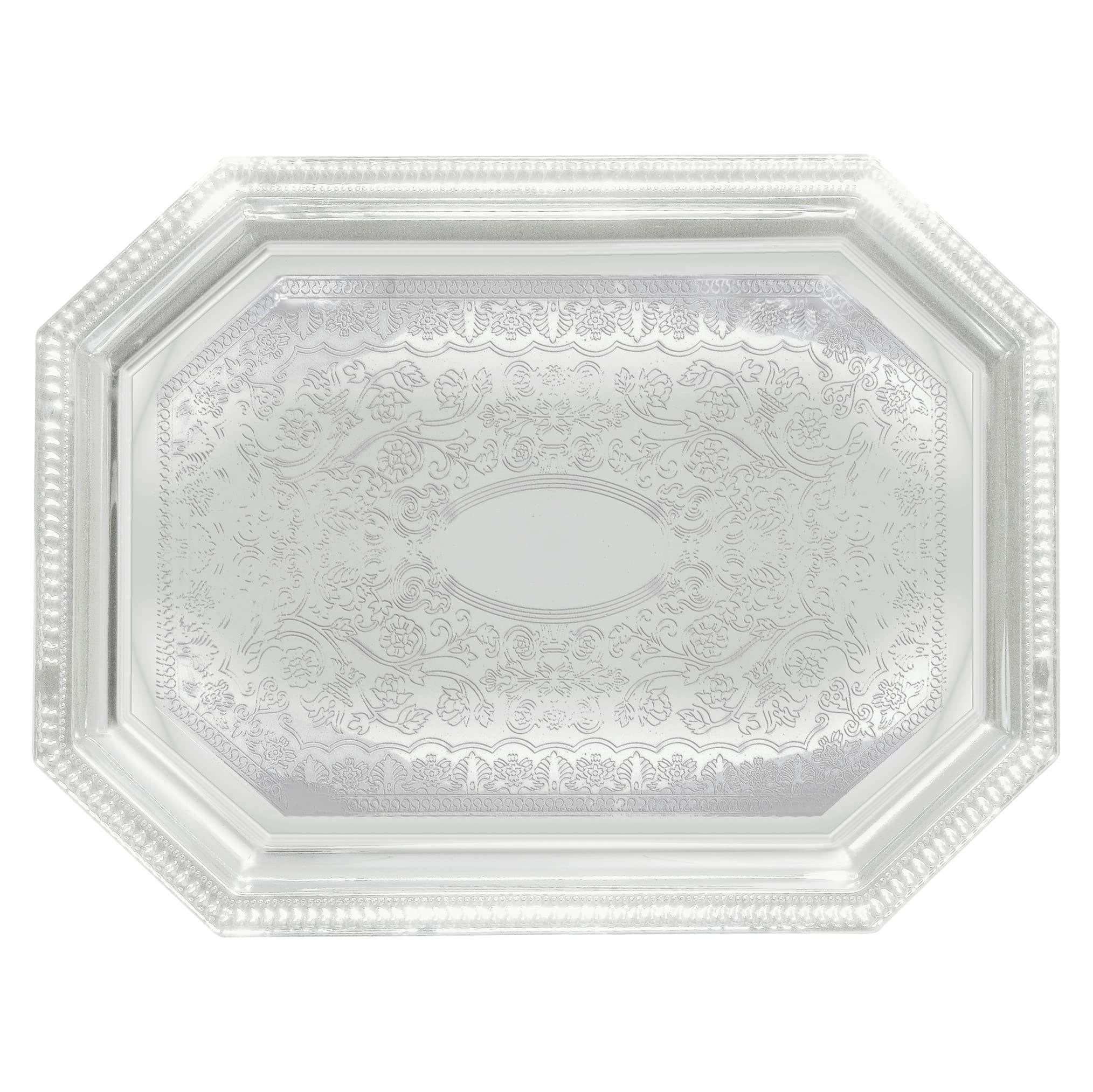 Winco Octagonal Tray, 12 by 17-Inch, Chrome,Medium