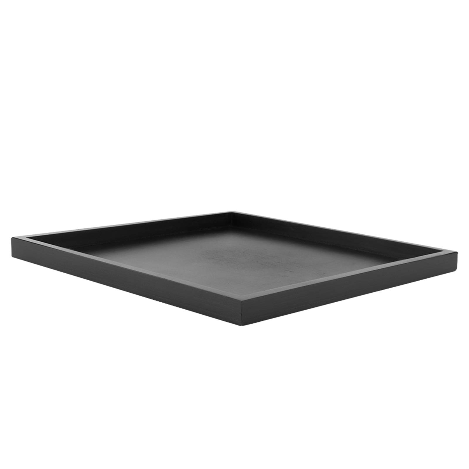 Black Serving Tray, 30cm/11.8in Square Food Serving Tray Kitchen Serving Tray, Stackable Serving Tray for Breakfast, Coffee, Party or Display Use