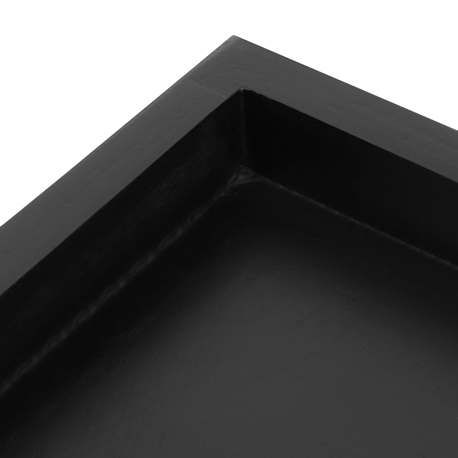 Black Serving Tray, 30cm/11.8in Square Food Serving Tray Kitchen Serving Tray, Stackable Serving Tray for Breakfast, Coffee, Party or Display Use