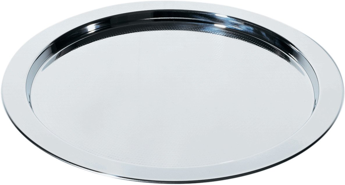 Alessi Engr. Round Tray with Graphic, Silver