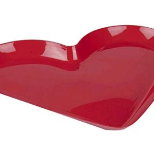 Red Valentine Holiday Heart 13" Plastic Platter - Set of Two