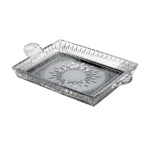 waterford lismore diamond square, 12" serving tray, clear