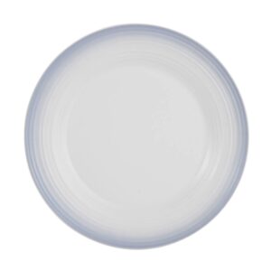 mikasa swirl ombre white round platter, 12.5 inch, grey banded