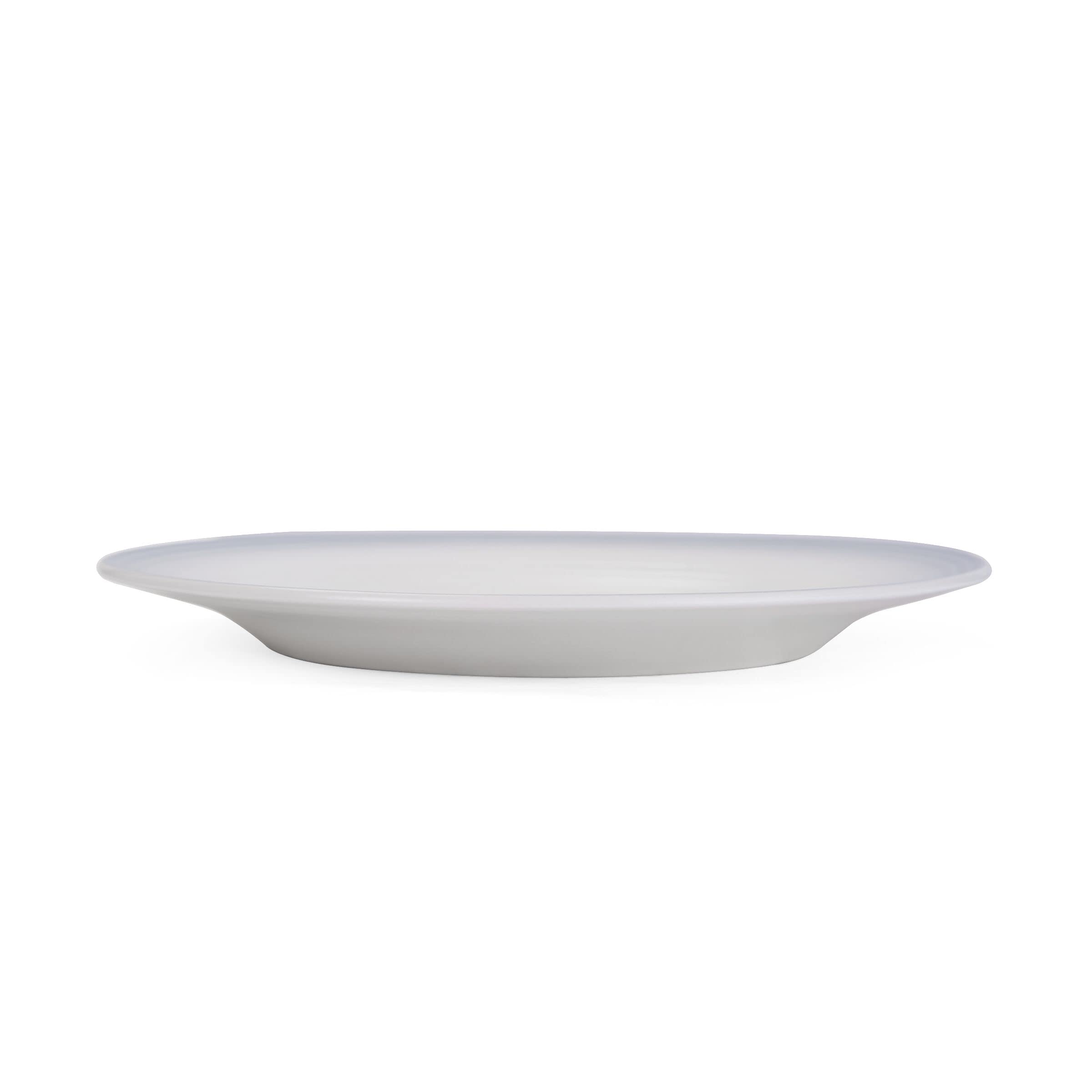 Mikasa Swirl Ombre White Round Platter, 12.5 Inch, Grey Banded