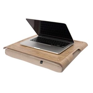 natural wooden lap tray - natural wood and cushion
