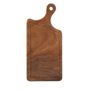 hisize wood cutting board - small wooden chopping board charcuterie board serving tray with handle(bent handle)
