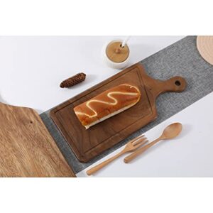 Hisize Wood Cutting Board - Small Wooden Chopping Board Charcuterie Board Serving Tray With Handle(Bent Handle)