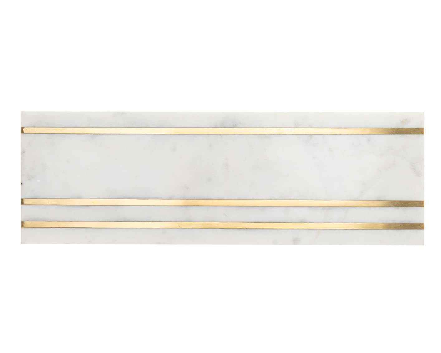 Godinger Serving Tray, Serving Platter, Appetizer Tray, Dessert Platter, White Marble, 18X7