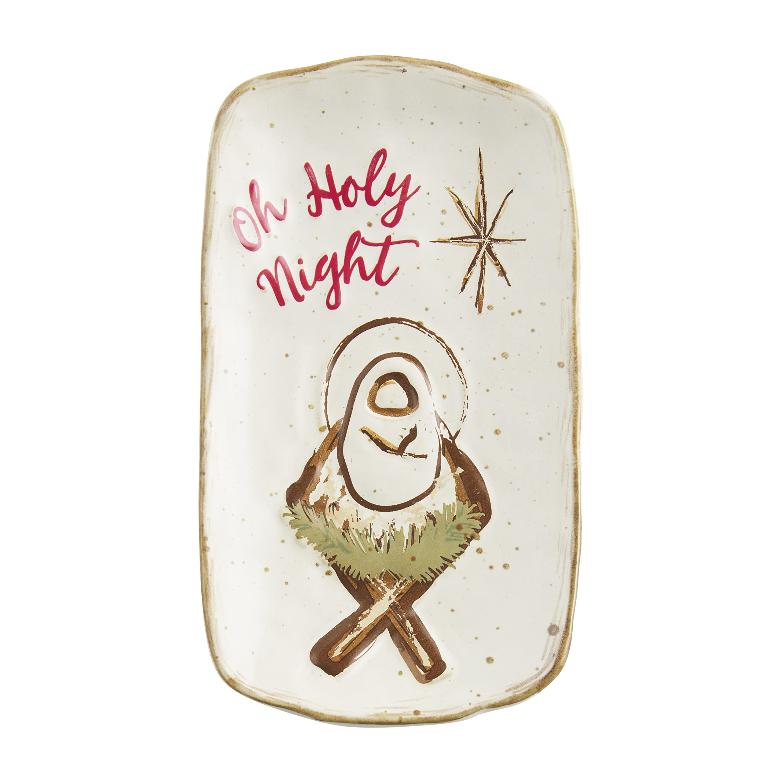 Mud Pie Christmas Religious Everything Plate, Nativity, 4.25"X7.5"