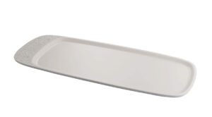 alessi mw72/22 lg dressed en plein air serving plate in melamine with relief decoration, light grey.