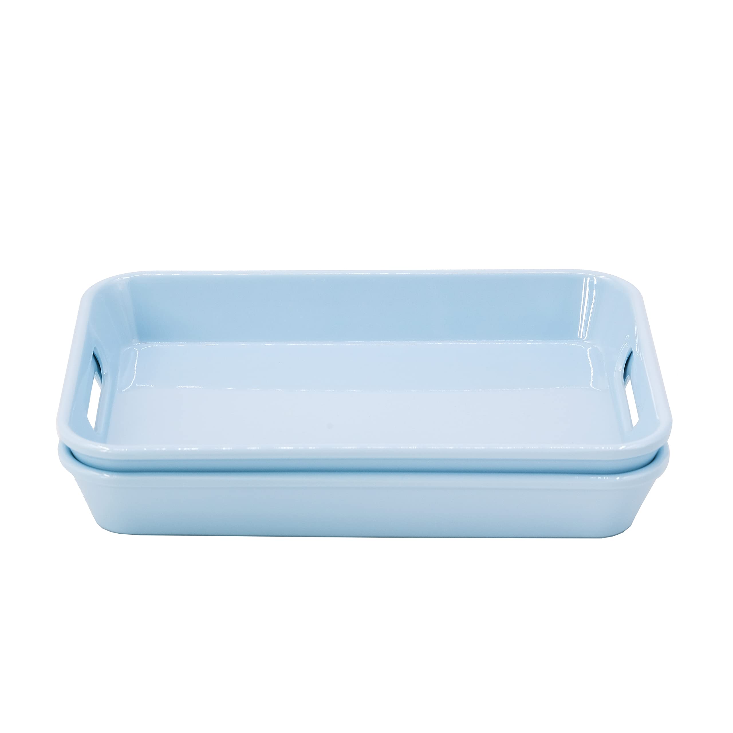 Melamine Tray with Cutout Handles 8.5"*6"*1.2", 2 Pack, Color Options (Blue)