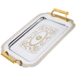 Zerodeko 1Pc Retro Fruit Tray European Style Tray Food Plate Double Handle Tray for Hotel Home Buffet