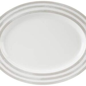 Kate Spade New York Charlotte Street 16" Oval Platter, 3.35 LB, Taupe/Grey