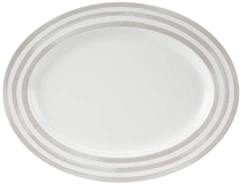 Kate Spade New York Charlotte Street 16" Oval Platter, 3.35 LB, Taupe/Grey