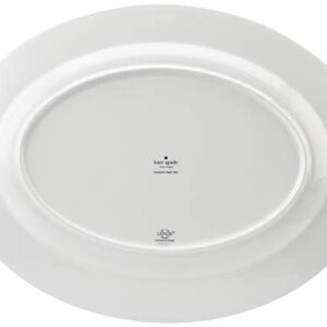 Kate Spade New York Charlotte Street 16" Oval Platter, 3.35 LB, Taupe/Grey