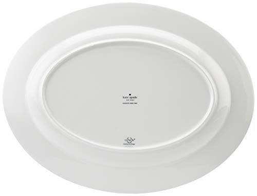 Kate Spade New York Charlotte Street 16" Oval Platter, 3.35 LB, Taupe/Grey