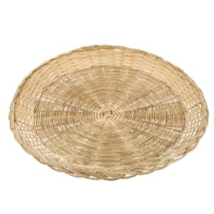 garneck wicker paper plate holders, wicker reusable natural charger plates, reusable plate holders for party bbq outdoor cooking picnic (10 inch)