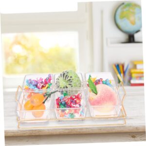 VILLFUL 1 Set Divided Fruit Plate Fruit Tray Candy Tray Appetizer Tray Container with Lid Hot Cocoa Bar Seasoning Jars Serving Dishes Fruit Serving Tray Grid Fruit Dish Dried Fruit Plate