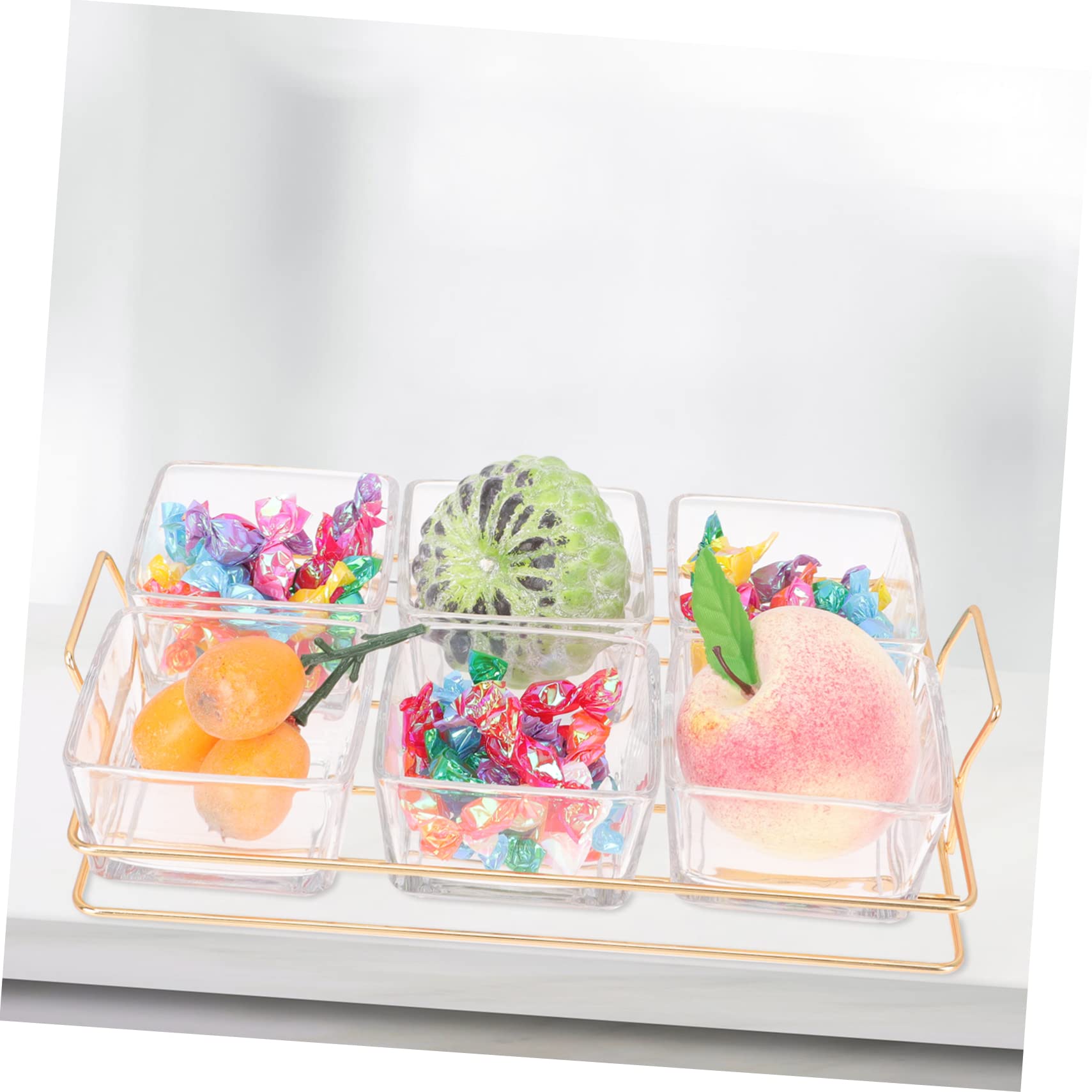VILLFUL 1 Set Divided Fruit Plate Fruit Tray Candy Tray Appetizer Tray Container with Lid Hot Cocoa Bar Seasoning Jars Serving Dishes Fruit Serving Tray Grid Fruit Dish Dried Fruit Plate
