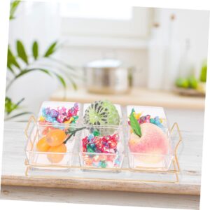 VILLFUL 1 Set Divided Fruit Plate Fruit Tray Candy Tray Appetizer Tray Container with Lid Hot Cocoa Bar Seasoning Jars Serving Dishes Fruit Serving Tray Grid Fruit Dish Dried Fruit Plate