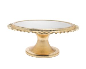 godinger cake stand, cake plate, footed cake plate, dessert stand, pastry stand, cupcake stand, gold, 13in