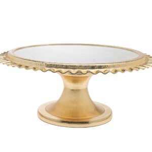 Godinger Cake Stand, Cake Plate, Footed Cake Plate, Dessert Stand, Pastry Stand, Cupcake Stand, Gold, 13in