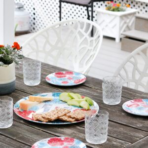 C&F Home Freedom Hope Love Round Platter 4Th Of July Patriotic Usa Independence Day Memorial Day Americana Liberty 14" x 14" x 0.59" Red