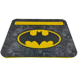 hox batman laptop lap desk, compact portable work tray with cushion, phone and tablet holder, merchandise