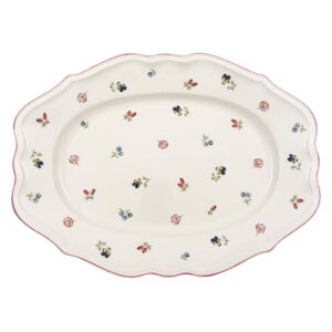 petite fleur oval platter by villeroy & boch - premium porcelain - made in germany - dishwasher and microwave safe - 17 inches, floral