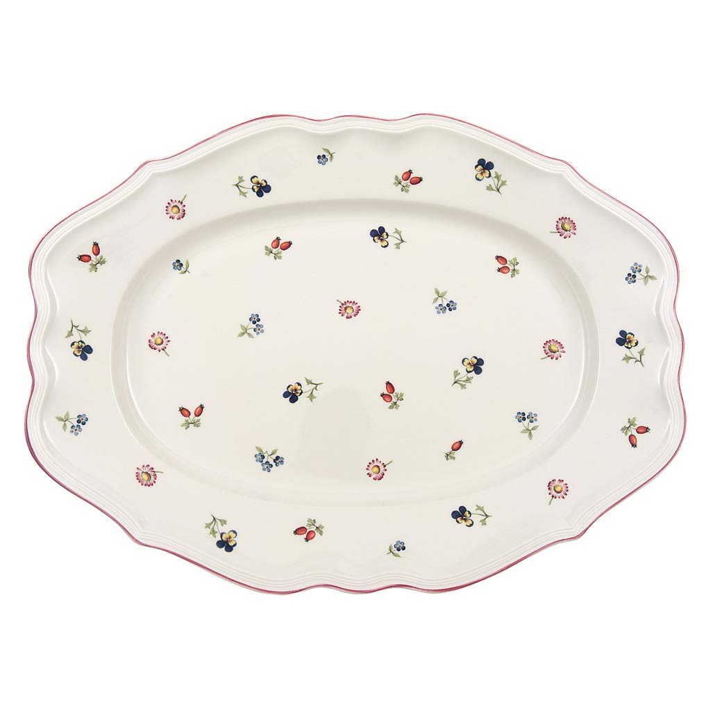 Petite Fleur Oval Platter by Villeroy & Boch - Premium Porcelain - Made in Germany - Dishwasher and Microwave Safe - 17 Inches, Floral