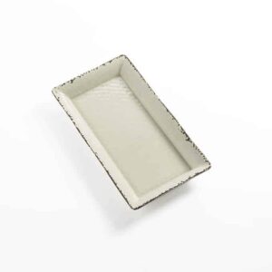 american metalcraft awmel19 melamine platter, rectangular, antique white, small