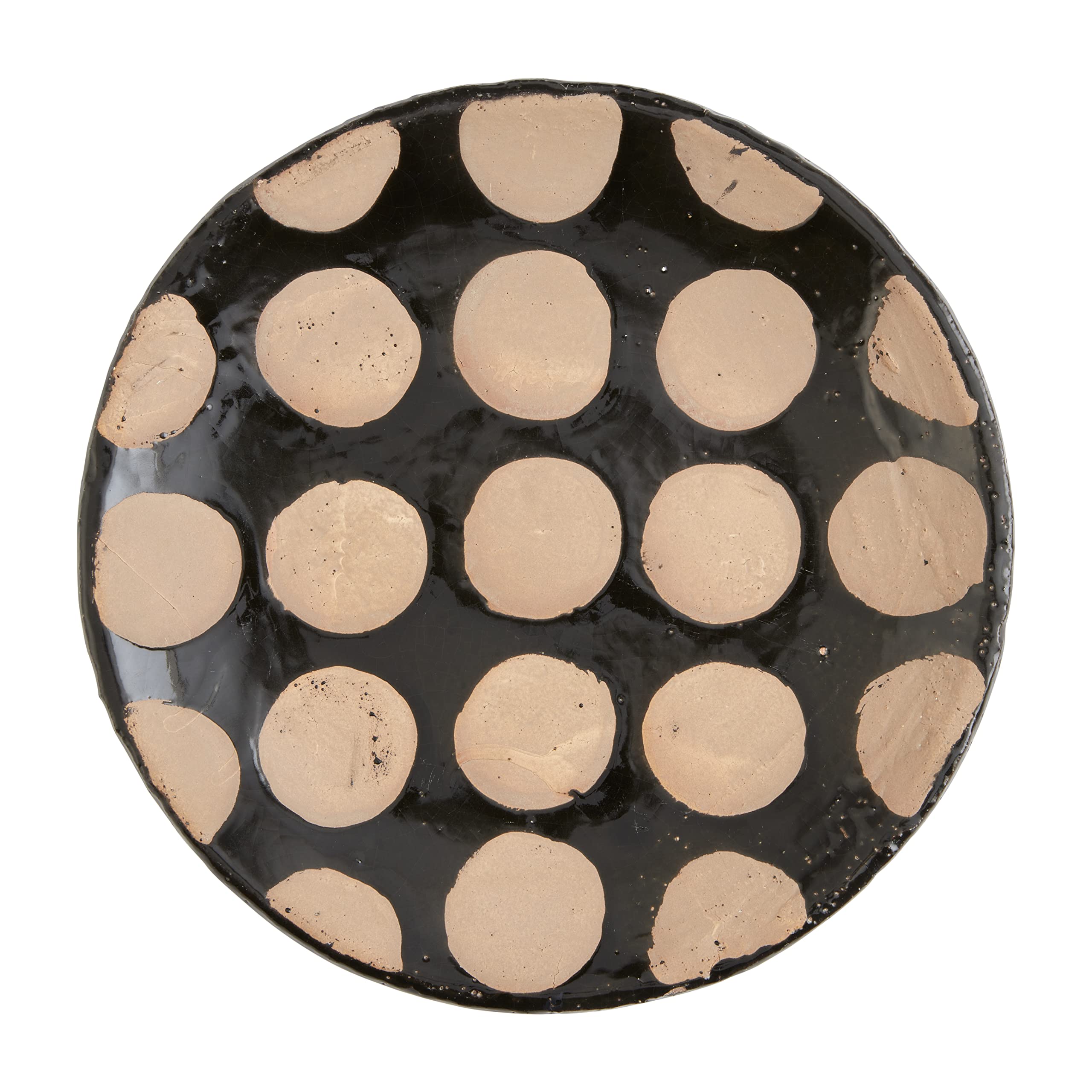 Mud Pie Black Terracotta Platter, Filled, 12" dia