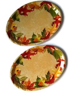 fall platter bundle thanksgiving harvest plastic holiday serving plates set 2