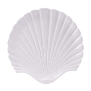 fitz and floyd cape coral coastal shell platter, 13 inch, white