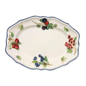 villeroy & boch cottage oval platter, 11.75 in, white/colorful