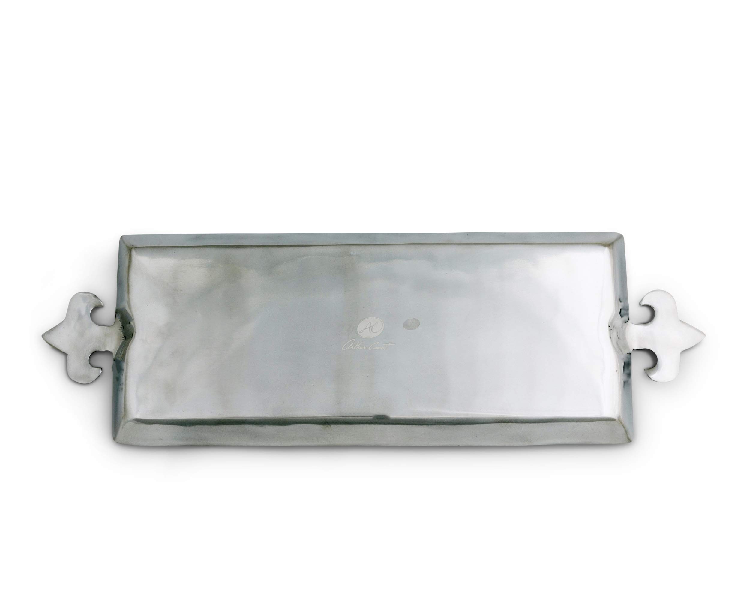 Arthur Court Aluminum/Metal French Lily Fleur-De-LYS Oblong Food Serving Tray 21 inch x 7 inch