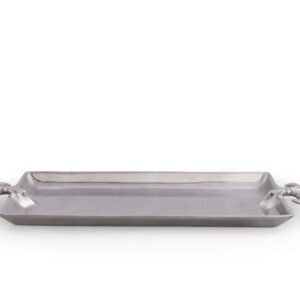 Arthur Court Aluminum/Metal French Lily Fleur-De-LYS Oblong Food Serving Tray 21 inch x 7 inch