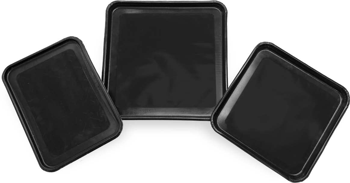 OvenGem® Molded, Seamless Tray/Basket - 11.25" X 11.25" X 0.75"(H) PTFE (Black) - PATENTED (10, Browning Tray)