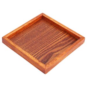 wooden trays, small square tray, tea/drink platter, mini cup tray, portable small lovely square shape solid wood snack food dinning serving plate(12.5 * 12.5 * 2)