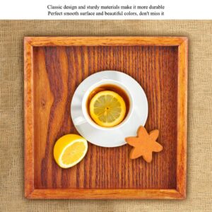 Wooden Trays, Small Square Tray, Tea/Drink Platter, Mini Cup Tray, Portable Small Lovely Square Shape Solid Wood Snack Food Dinning Serving Plate(12.5 * 12.5 * 2)