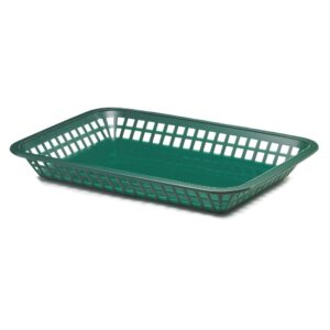 tablecraft 1079fg grande green 11.75 x 8.5 platter basket - dozen
