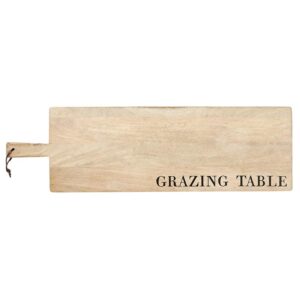 santa barbara design studio charcuterie board face-to-face designs mango wood serveware, 40"l x 12"w, grazing table