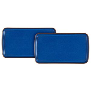 denby imperial blue 2 piece small rectangular platter set