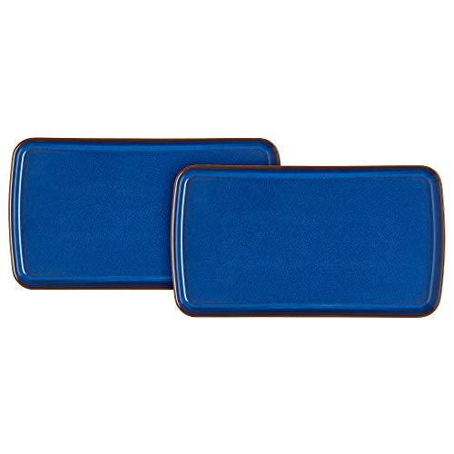 Denby Imperial Blue 2 Piece Small Rectangular Platter Set