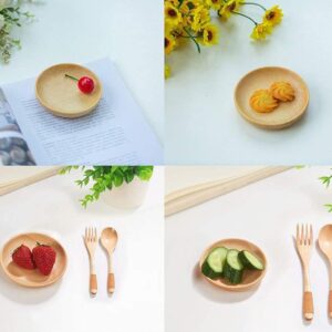 Islandoffer Wood Plate, Wooden Round Tray, Wooden Sushi Soy Dish tray