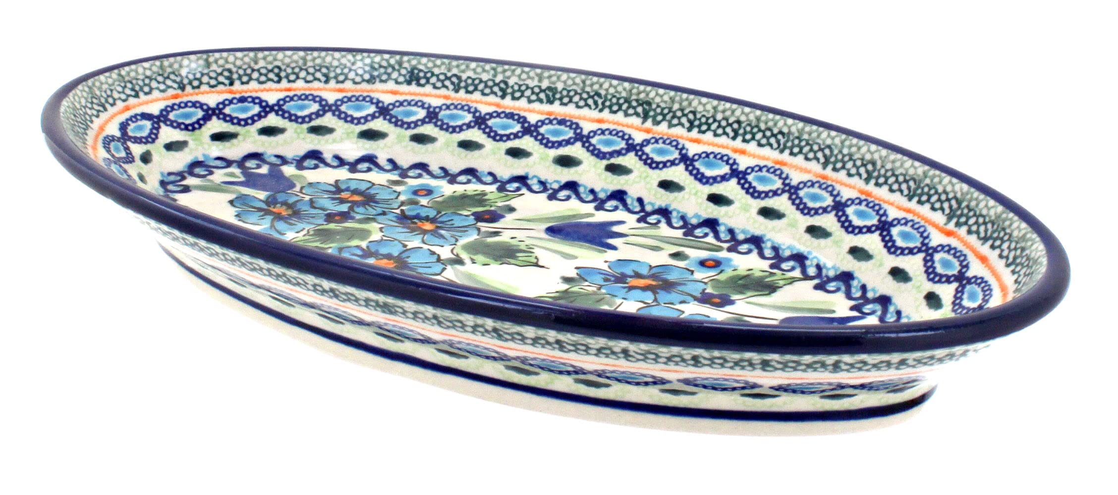 Blue Rose Polish Pottery Ballina Small Oval Platter