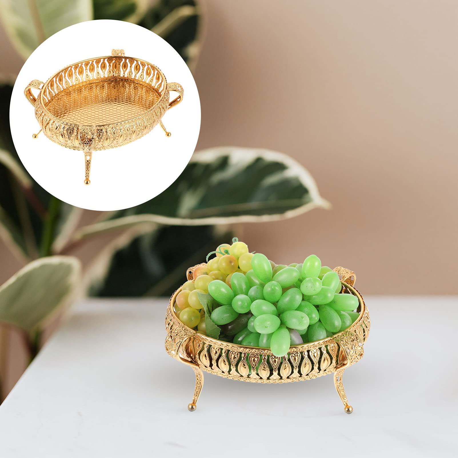 Cabilock 3 Pcs Metal Fruit Plate Appetizer Plates Buddhist Fruit Tray Gold Candy Footed Dessert Plates Snack Plates Dessert Tray Salad Containers Candy Dish Serving Dish Paper Cup The Gold