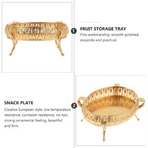 Cabilock 3 Pcs Metal Fruit Plate Appetizer Plates Buddhist Fruit Tray Gold Candy Footed Dessert Plates Snack Plates Dessert Tray Salad Containers Candy Dish Serving Dish Paper Cup The Gold